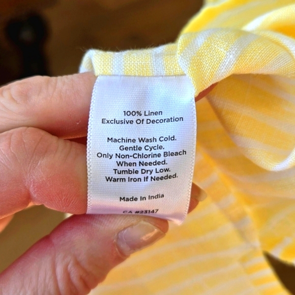 TALBOTS 100% LINEN TALBOTS  BEADED EMBRODERD TOP SMALL - Picture 7 of 11